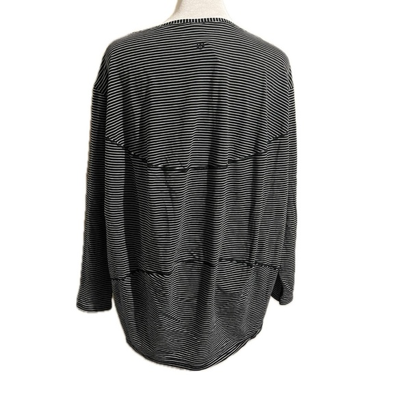 Lululemon Black & White Stripe Long Sleeve Pima Cotton Top – Size 4 - Picture 5 of 8